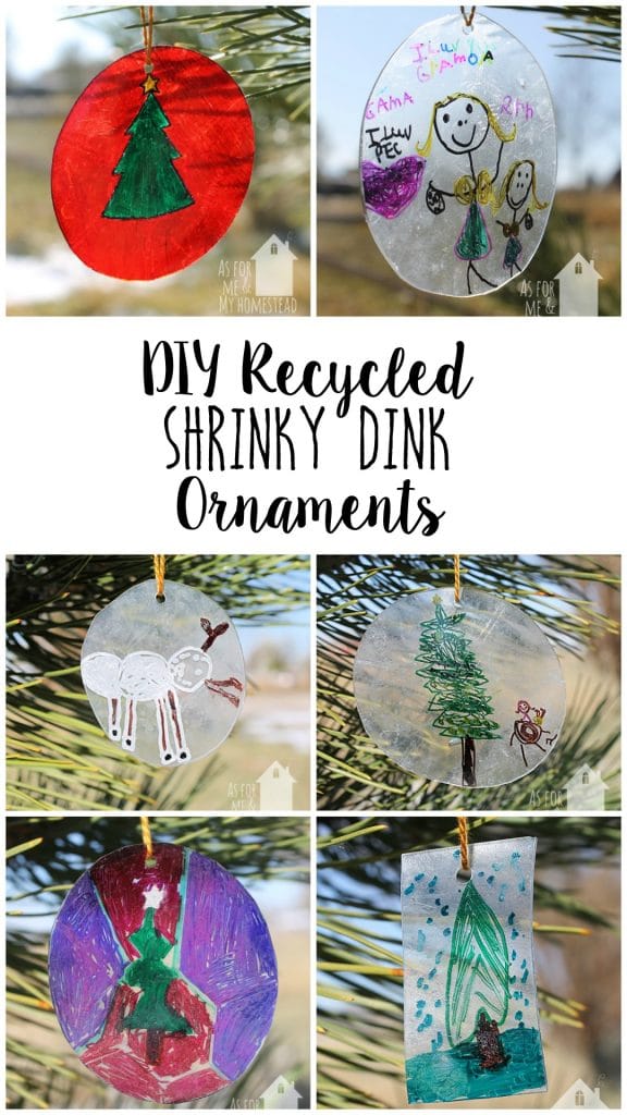 Recycled Shrinky Dink Ornaments - As For Me and My Homestead